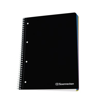 Collegeblock 2345 Meetingbook date notes action, liniert / liniert Rand beidseitig , A4+, 90g, schwarz, 80 Blatt