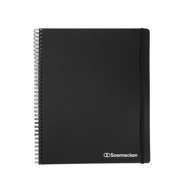 Collegeblock 2352 Officebook, kariert / kariert Rand beidseitig, A4+, 90g, schwarz, 80 Blatt