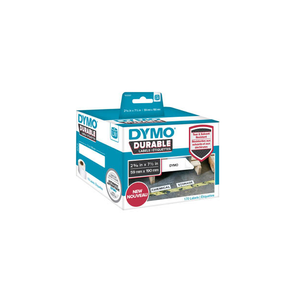 3026981122880 - DYMO Original LabelWriter Hochleistungs-Etiketten | 59 mm x 190 mm | weißes Kunststoff-Etikett | Rolle mit 170 Etiketten | für LabelWriter-Beschriftungsgerät