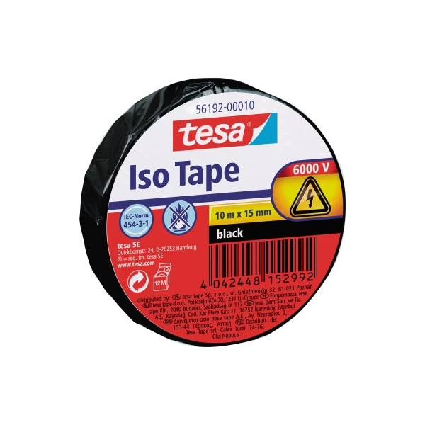 4042448152992 - Isolierband  Schwarz (L x B) 10 m x 15 mm tesa 56192-10-02 1 Rolle(n) 10 Meter