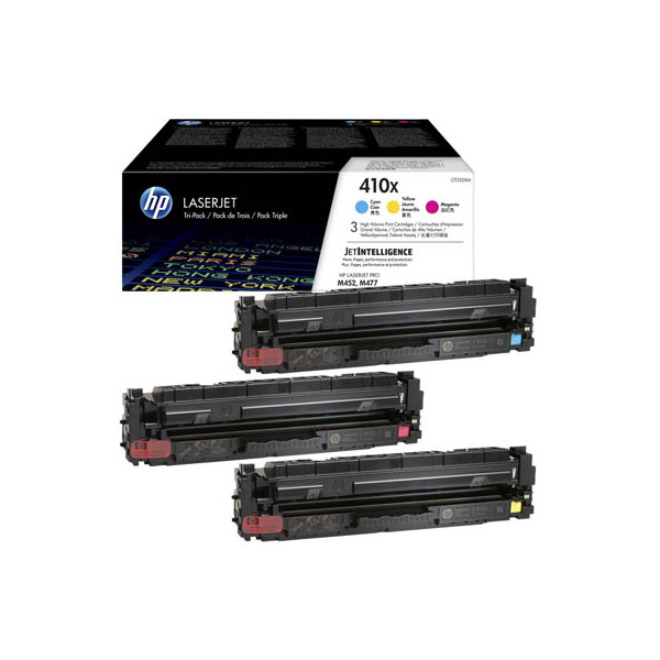 0190780321348 - 410X 3er-Pack Cyan Magenta Gelb Original LaserJet Tonerkartuschen mit hoher Reichweite