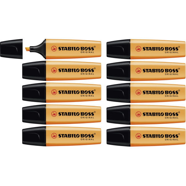 4006381215770 - Textmarker STABILO® BOSS Original Keilspitze lichtbeständig schnell trocknend orange 10 Stück