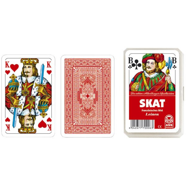 4042677700063 - Spielkarten 22570006 Skat Leinen französisches Blatt Kunststoffetui