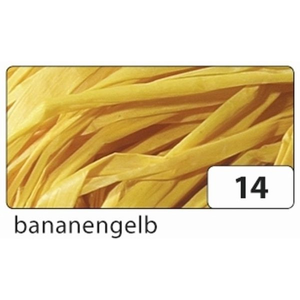 4011409730555 - 9014 50g  Naturbast Bast Raffia matt bananengelb 50 Gramm