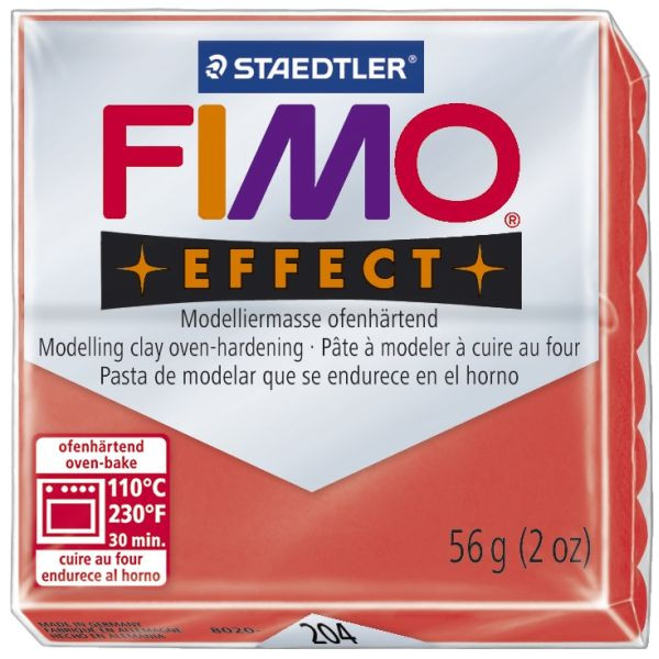 4006608810122 - Fimo Effect 8020-204 Modelliermasse 57g transparentrot 56 Gramm