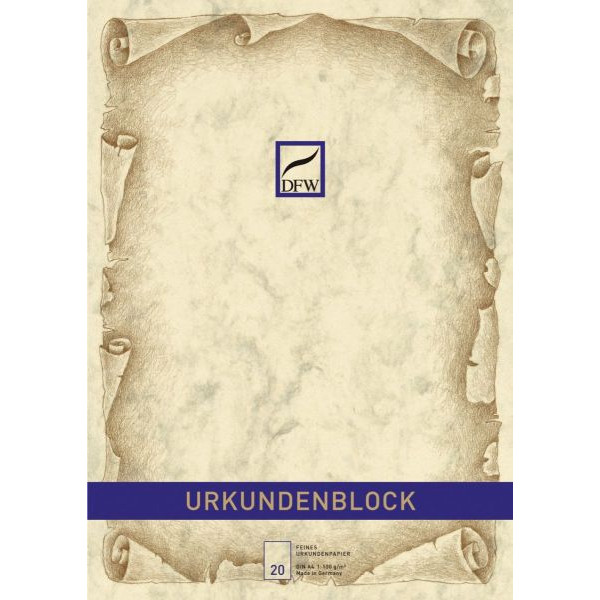 4016182881104 - 880110 Marmor oDruck Urkundenblock A4 chamois 4016182881104 DFW