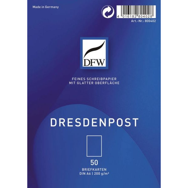 4016182804028 - Briefkarte Dresdenpost 800402 A5 200g weiß 4016182804028 50 Stück