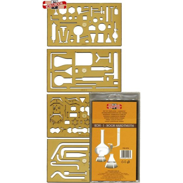 8593540110961 - Kunststoff-Schablonen-Set Chemie 750076 rauchgrau-transparent 8593540110961 750076 4 Stück