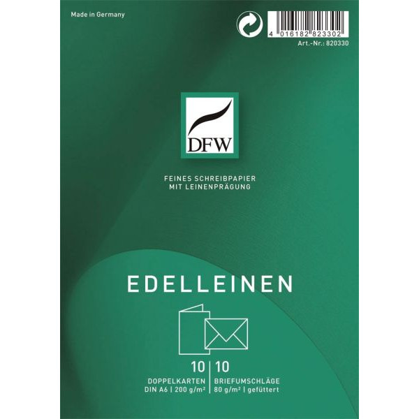 4016182823302 - DRESDNER 820330 A6 10 10 Briefpapier Karte Edelleinen 4016182823302 DFW