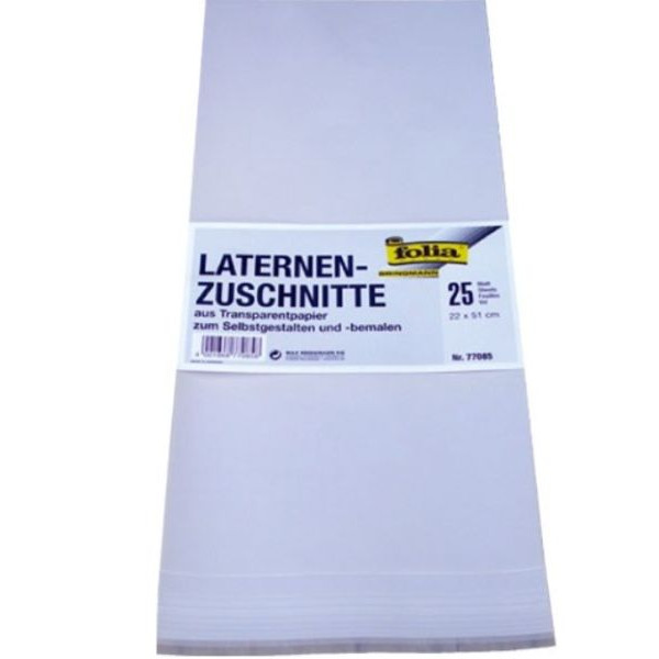 4001868770858 - 77085 22x51cm 25BL 115g Laternenzuschnitt weiß transp 25 Stück