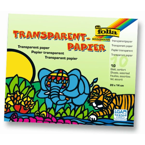 4001868008005 - Basteltransparentpapier 14x24cm 42g farbig sortiert 800 4001868008005 folia 800 10 Blatt