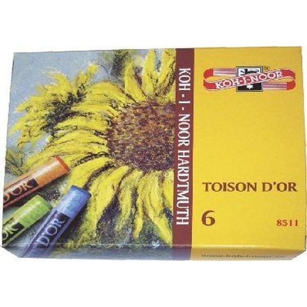 8593539040972 - Soft-Pastellkreide Toison dOr 8511 6er Etui farbig sortiert rund 10x75mm 6 Stück