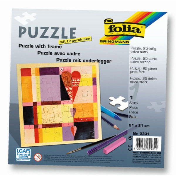 4001868024319 - 2331 21x21cm mRahmen Puzzle 25tlgblanko weiß