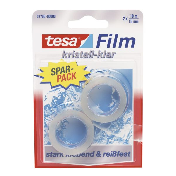 4042448043566 - tesa 57766-00000-14 tesafilm kristall-klar Transparent (L x B) 10 m x 15 mm 2 St