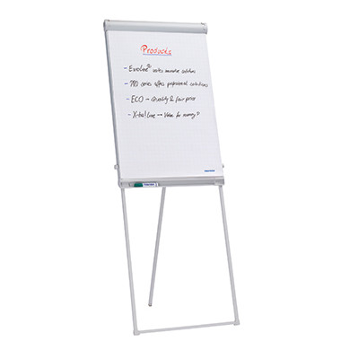 Flipchart Standard 67x95 hellgrau auf Dreibinstativ