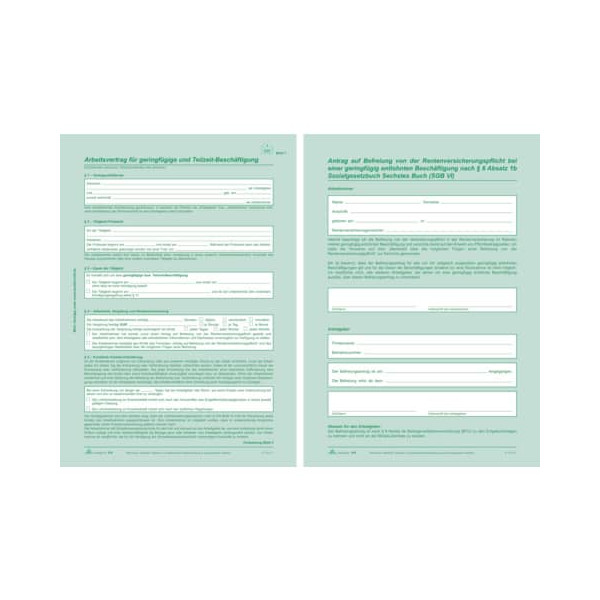 4002871051811 - 518 geringfügig Beschäftigte Arbeitsvertrag 2x2BL SD 4002871051811 518 10 Stück