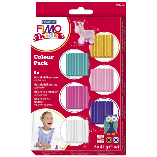 4007817805183 - Fimo Kids 8032-02 Girlie Modelliermasse-Set 6x 42g Colour 252 Gramm