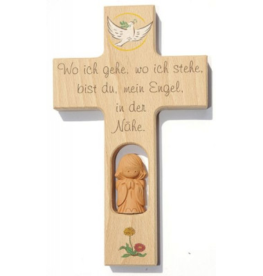 N409 20x12cm Kinderkreuz m.Spruch