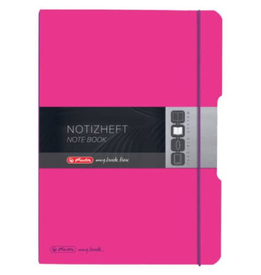 Notizbuch my.book flex 11361474 pink A4 liniert & kariert 80g 2x 40 Blatt 160 Seiten mit Gummiband