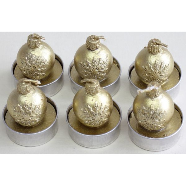 9004546361695 - Teelicht N19041-4009-2 B Christbaumkugel gold Ø 40mm ca 2 Stunden Brenndauer 9004546361695 PBS 6 Stück