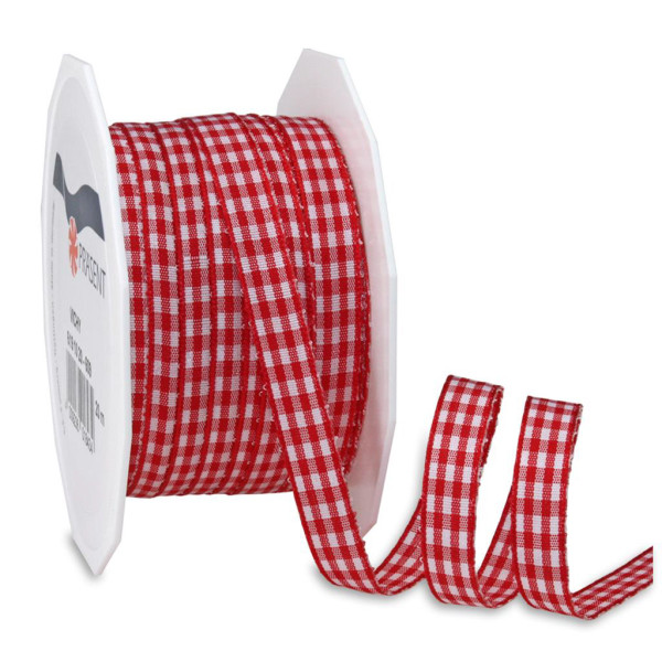 4009236018434 - Geschenkband Zierband Vichy Karo 6191020-609 10mm x 20m rot weiß 4009236018434 Präsent