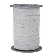 Geschenkband Ringelband Poly Glitter 18509-631 10mm x 100m silber