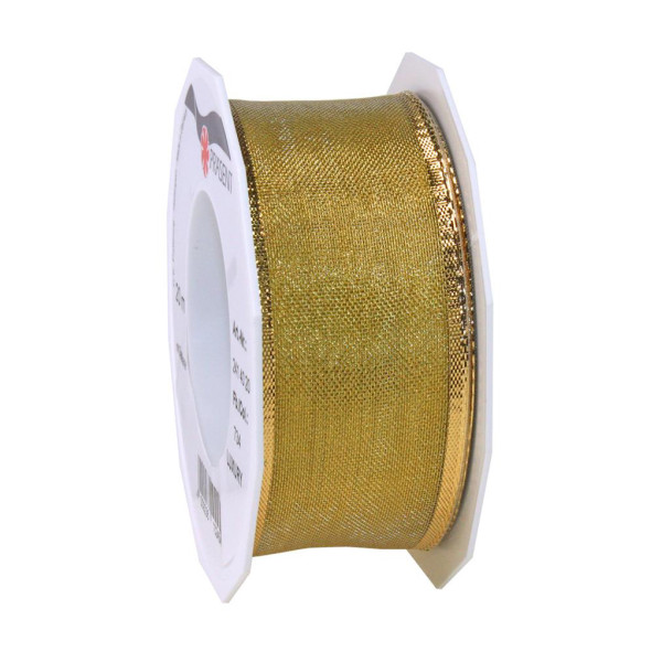 4009236102454 - Geschenkband Zierband Luxury 2414020-734 mit Drahtkante 40mm x 20m metallic gold 4009236102454 20 Meter