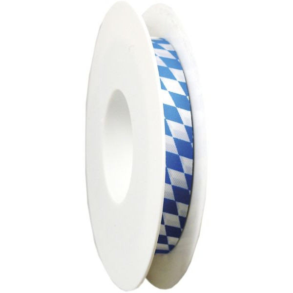 4008953039807 - Geschenkband Zierband Acetat 15mm x 25m Raute weiß blau 4008953039807 25 Meter