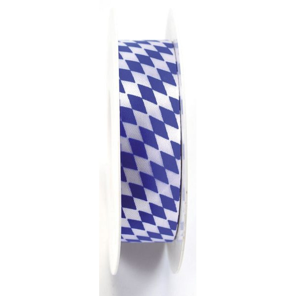 4008953039814 - Geschenkband Zierband Acetat 25mm x 25m Raute weiß blau 4008953039814 25 Meter