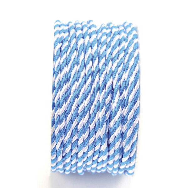 4008953041466 - Seidenkordel - 3 mm x 25 m weiß blau 4008953041466 25 Meter