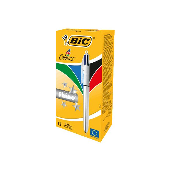 3086123310384 - AKTION BIC 4-Farben-Kugelschreiber 4 Colours Shine silber Schreibfarbe farbsortiert 1 St