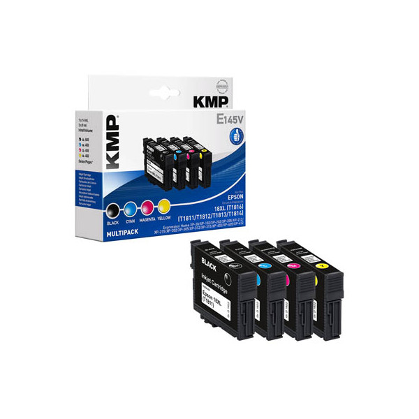 4011324016376 - MULTIPACK E145V - 4er-Pack - Schwarz Gelb Cyan Magenta - kompatibel - Tintenpatrone - für Epson Expression Home XP-212 215 225 312 315 322 325 412 415 422 425