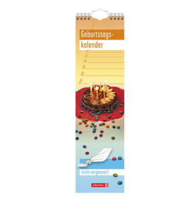 Geburtstagskalender 0000176424, Geburtstag, 1 Monat / 1 Seite, 9,5x34,5cm, Jahresunabhängig