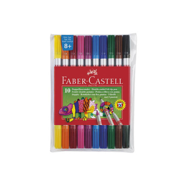 4005400903421 - FABER-CASTELL Filzstifte Doppelfasermaler 10er 10 + 30 + 50 mm Mehrfarbig