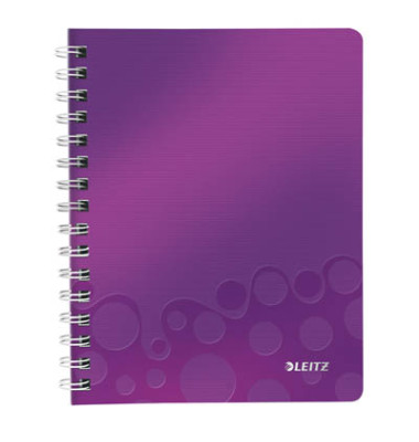 Collegeblock 4641-00-62 WOW, Muster, kariert / kariert Rand beidseitig, A5, 80g, violett, 80 Blatt