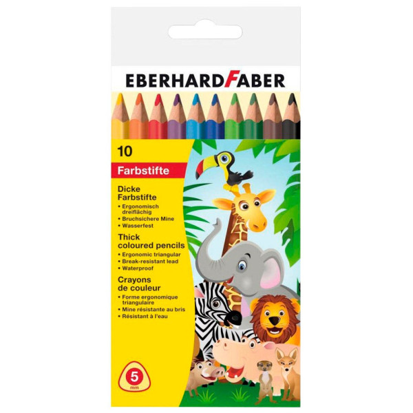 4087205114097 - Buntstifte Eberhard FABER 10 Dicke Stifte Mehrfarbig