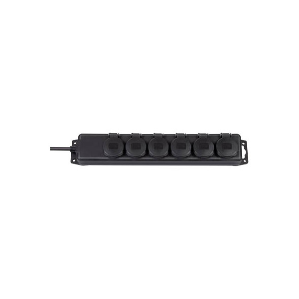 4007123575978 - brennenstuhl Extension socket IP44 6-way black 2m H07RN-F 3G15 - Steckdosenleiste - Wechselstrom 230 V - Ausgangsanschlüsse 6 - 2 m