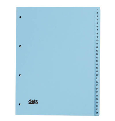 Kartonregister 1-31 A4 120g blaue Taben 31-teilig