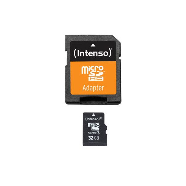 4034303015801 - Speicherkarte 3403480 Micro-SDHC mit SD-Adapter Class 4 bis 20 MB s 32 GB 4034303015801 INTENSO