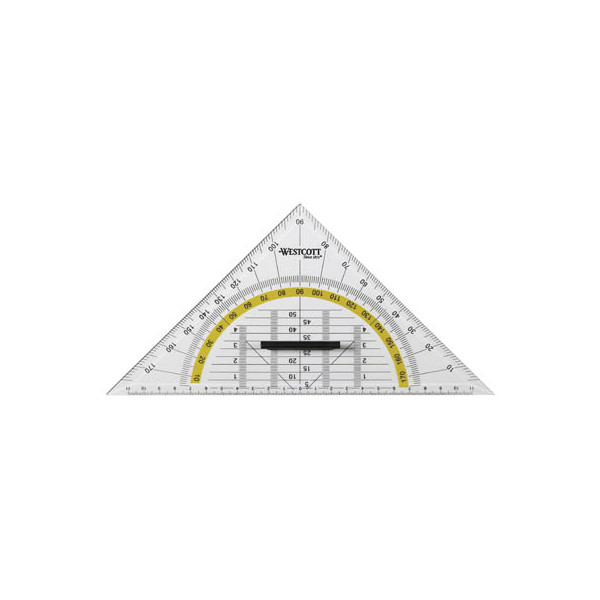 4027521512221 - Kunststoff-Geometriedreieck E-10134BP transparent 25cm mit abnehmbarem Griff 4027521512221 Westcott