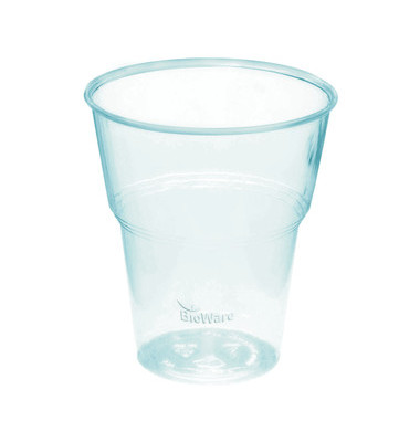 Kaltgetränkebecher, PLA "pure" 0,4 l Ø 9,5 cm · 13,2 cm glasklar mit Schaumrand 16175