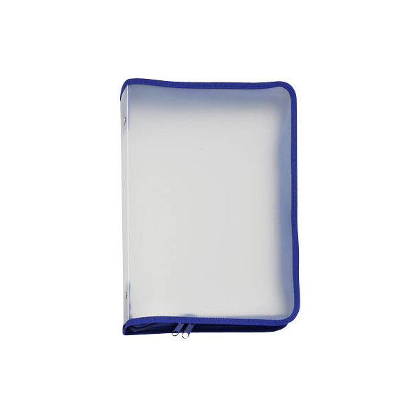 4250037425116 - FolderSys Reißverschlussbeutel Reissverschlusstasche A4 blau 215 cm  x 31 cm transparent