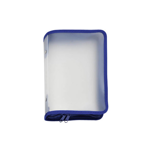 4250037425192 - FolderSys Reißverschlussbeutel Reissverschlusstasche A5 blau 155 cm  x 22 cm transparent