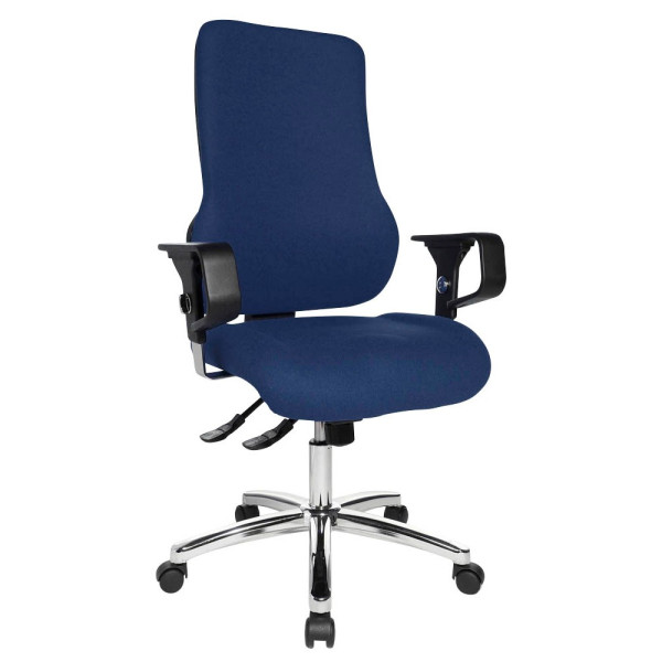 4014296237183 - Bürostuhl Sitness 55 SD69X L58 dunkelblau chrom Stoff