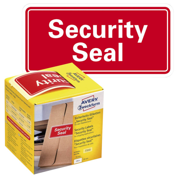 4004182173107 - 7310 Sicherheitssiegel Security Seal - 38 x 78 mm rot im Spender 4004182173107 100 Stück