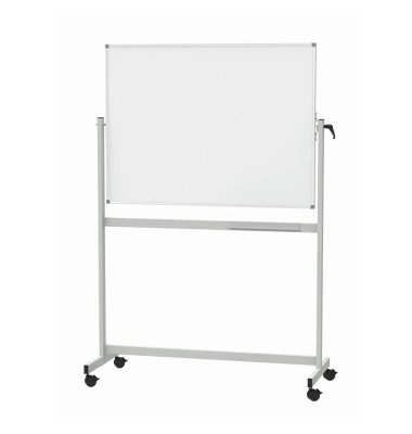 Whiteboard MAULstandard Mobil 120 x 90cm emailliert Aluminiumrahmen drehbar beidseitig