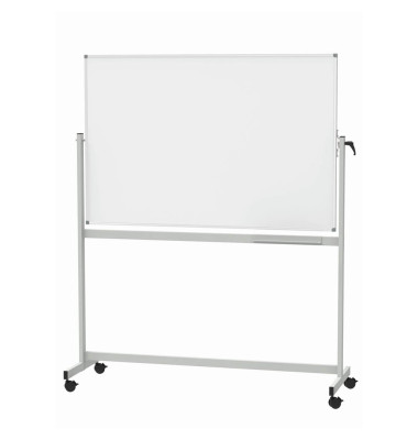 Whiteboard MAULstandard Mobil 150 x 100cm emailliert Aluminiumrahmen drehbar beidseitig