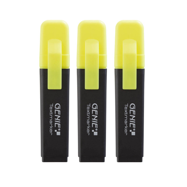 4015468400206 - - 3x Textmarker Neongelb Marker Set Highlighter Stifte Leuchtmarker