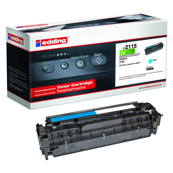 4004764982837 - edding 2115 Tonerkassette ersetzt HP 312A CF381A Cyan 2700 Seiten Kompatibel Toner