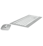 Tastatur-Maus-Set DW 8000 JD-0310DE, kabellos (USB-Funk), Sondertasten, silber, weiß